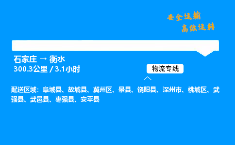 石家庄到衡水物流专线-整车运输/零担配送-石家庄至衡水货运公司