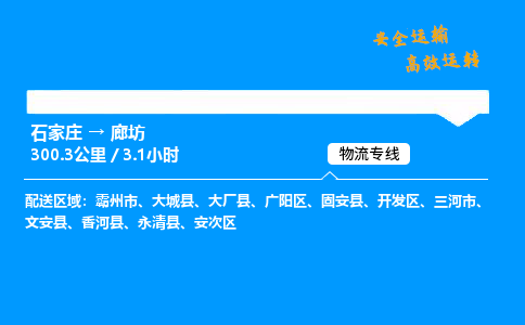 石家庄到廊坊物流专线-专业承揽石家庄至廊坊货运-保证时效