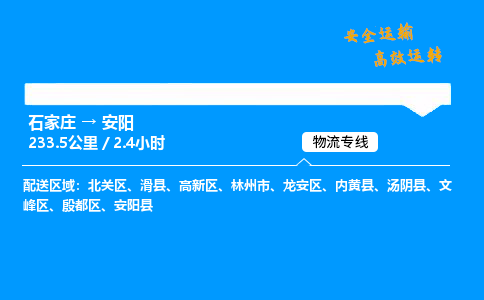 石家庄到安阳物流专线-整车运输/零担配送-石家庄至安阳货运公司