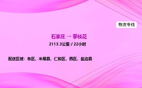 石家庄到攀枝花货运专线_石家庄到攀枝花物流公司